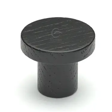 Click Here To Enlarge This Photo Of W4470-48-ASH M&period;Marcus Wooden Cabinet Knob Circum Design 48mm Black Ash Finish