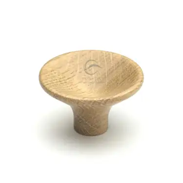 Click Here To Enlarge This Photo Of W4491-38-OAK M&period;Marcus Wooden Cabinet Knob Trumpet Design 38mm Oak Finish