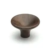 W4491-38-WAL M&period;Marcus Wooden Cabinet Knob Trumpet Design 38mm Walnut Finish