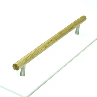 Click Here To Enlarge This Photo Of W7763-224-OAK M&period;Marcus Wooden Cabinet Pull Handle Tilaa Design 224mm Oak Finish