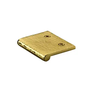 HAMEP50 38-PB Heritage Brass Hammered EP Edge Pull Cabinet Handle 50mm Polished Brass finish