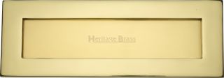 V850 356-PB Heritage Brass Letterplate 14" x 4 &half;" Polished Brass Finish