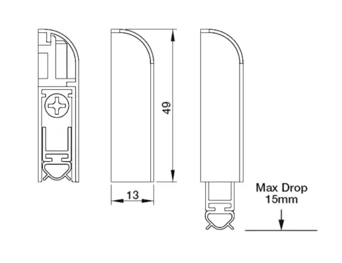 Click Here To Enlarge This Photo Of L34568 - FIRESTOP Applic 38dB Automatic Drop Down Seal Face Fixed - 930mm SAA