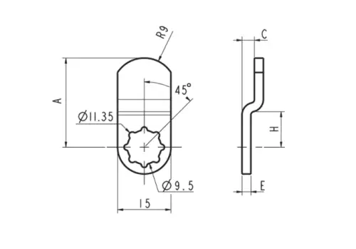Click Here To Enlarge This Photo Of L26837 - RONIS 131629-3 Cranked Cam - 50mm With 3mm Crank