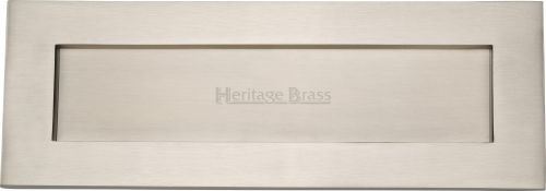 Click Here To Enlarge This Photo Of V850 356-SN Heritage Brass Letterplate 14" x 4 &half;" Satin Nickel Finish