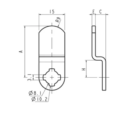 Click Here To Enlarge This Photo Of L26829 - RONIS 4929-3 Cranked Cam - 42mm With 3&period;5mm Crank