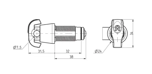 Click Here To Enlarge This Photo Of L26822 - RONIS 23750 32mm Nut Fix Latchlock to suit 7&period;5mm Padlock - 32mm