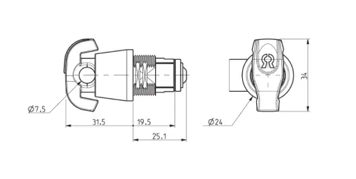 Click Here To Enlarge This Photo Of L26820 - RONIS 23710 19&period;5mm Nut Fix Latchlock to suit 7&period;5mm Padlock - 19&period;5mm