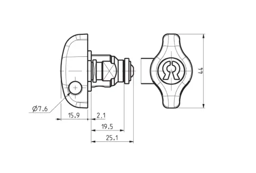 Click Here To Enlarge This Photo Of L26818 - RONIS 22510 19&period;5mm Nut Fix Latchlock to suit 7&period;6mm Padlock - 19&period;5mm
