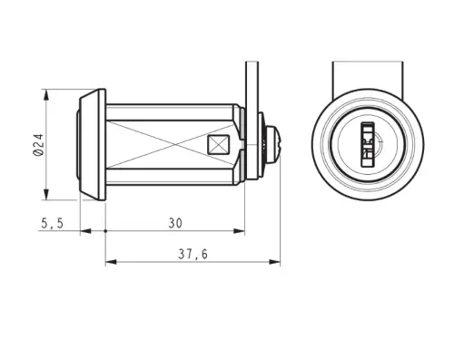 Click Here To Enlarge This Photo Of L26812 - RONIS 26200 Nut Fix Master Keyed Camlock - 30mm MK &lpar;KT Series&rpar;