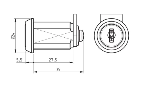 Click Here To Enlarge This Photo Of L26811 - RONIS 26210 Nut Fix Master Keyed Camlock - 27&period;5mm MK &lpar;KT Series&rpar;
