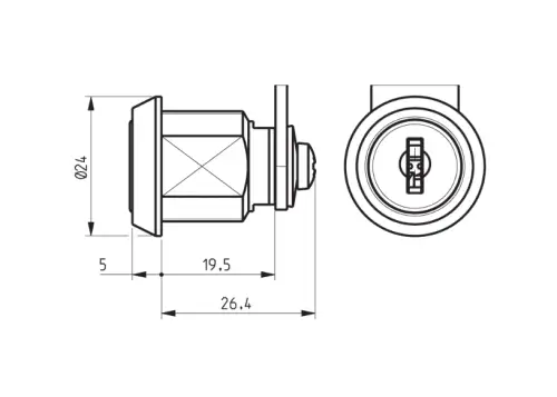 Click Here To Enlarge This Photo Of L26810 - RONIS 25300 Nut Fix Master Keyed Camlock - 19&period;5mm MK &lpar;CC Series&rpar;