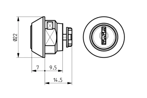 Click Here To Enlarge This Photo Of L26808 - RONIS 8800 Nut Fix Master Keyed Mini  Camlock - 8&period;5mm MK &lpar;SM Series&rpar;