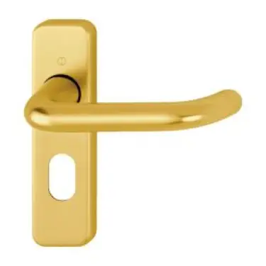 Click Here To Enlarge This Photo Of 138S&sol;267U &lpar;AR200S&sol;14&rpar; Hoppe Sprung Oval Profile Lock Levers 48&period;5mm Centres - Gold Anodised Aluminium &lpar;2698684&rpar;