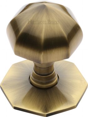 Click Here To Enlarge This Photo Of V880-AT Heritage Brass Octagon Centre Door Knob 2 &half;" Antique Brass Finish