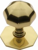 V880-PB Heritage Brass Octagon Centre Door Knob 2 &half;" Polished Brass Finish