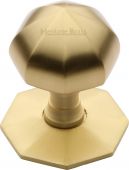 V880-SB Heritage Brass Octagon Centre Door Knob 2 &half;" Satin Brass Finish