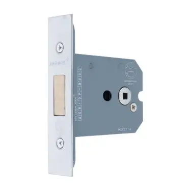 Click Here To Enlarge This Photo Of AR8031-76-SC Hoppe Square Case Bathroom Deadbolt 76mm - Satin Chrome &lpar;87109141&rpar;