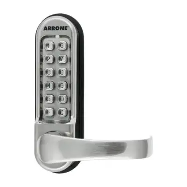Click Here To Enlarge This Photo Of AR526-MC Hoppe Arrone Lever Operated Push Button Code Digital Lock with Code Free Function c&sol;w Tubular Latch - Matt Chrome &lpar;87138584&rpar;