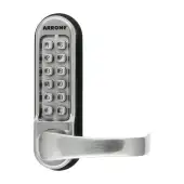 AR526-MC Hoppe Arrone Lever Operated Push Button Code Digital Lock with Code Free Function c&sol;w Tubular Latch - Matt Chrome &lpar;87138584&rpar;