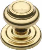 V905-PB Heritage Brass Centre Door Knob Round Design 3 &half;" Polished Brass Finish