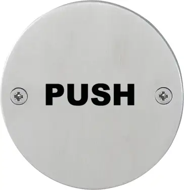 Click Here To Enlarge This Photo Of AR308-PUSH Hoppe 76mm "Push" Sign - Satin Stainless Steel &lpar;605200&rpar;
