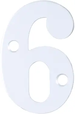 Click Here To Enlarge This Photo Of AR140&sol;6 Hoppe 50mm Numeral 6 - Satin Anodised Aluminium &lpar;8500763&rpar;