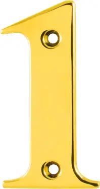 Click Here To Enlarge This Photo Of AR740-1-PBR Hoppe 79mm Face Fix Numeral 1 - Polished Brass &lpar;87143561&rpar;