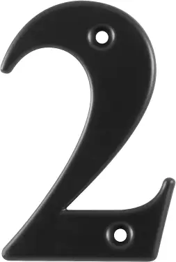 Click Here To Enlarge This Photo Of AR740-2-BLK Hoppe 79mm Face Fix Numeral 2 - Black &lpar;87143582&rpar;