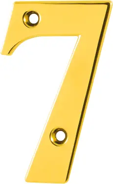 Click Here To Enlarge This Photo Of AR740-7-PBR Hoppe 79mm Face Fix Numeral 7 - Polished Brass &lpar;87143729&rpar;