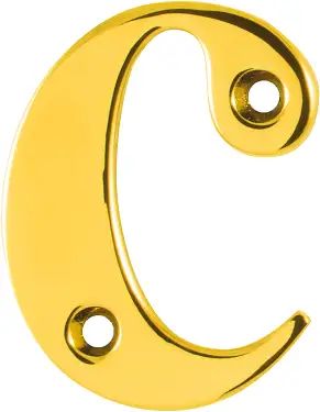 Click Here To Enlarge This Photo Of AR740-C-PBR Hoppe 55mm Face Fix Letter C - Polished Brass &lpar;50000135&rpar;