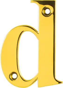 Click Here To Enlarge This Photo Of AR740-D-PBR Hoppe 79mm Face Fix Letter D - Polished Brass &lpar;50000172&rpar;