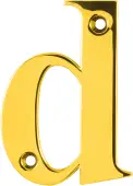 AR740-D-PBR Hoppe 79mm Face Fix Letter D - Polished Brass &lpar;50000172&rpar;