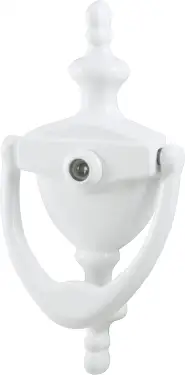 Click Here To Enlarge This Photo Of AR727-WHT Hoppe Traditional Door Knocker With Viewer - White &lpar;87143435&rpar;