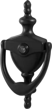 Click Here To Enlarge This Photo Of AR727-BLK Hoppe Traditional Door Knocker With Viewer - Black &lpar;87143442&rpar;