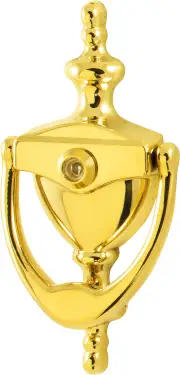 Click Here To Enlarge This Photo Of AR727-PBR Hoppe Traditional Door Knocker With Viewer - Polished brass &lpar;87143449&rpar;