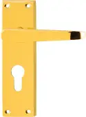 AR5000&sol;13 Hoppe Victorian Straight Euro Profile Lock Levers on Plate - Polished Brass &lpar;87115923&rpar;