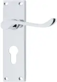 AR5001&sol;13 Hoppe Victorian Scroll Euro Profile Lock Levers on Plate - Polished Chrome &lpar;87116063&rpar;