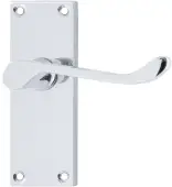 AR5001&sol;11 Hoppe Victorian Scroll Latch Levers on Plate - Polished Chrome &lpar;87116119&rpar;