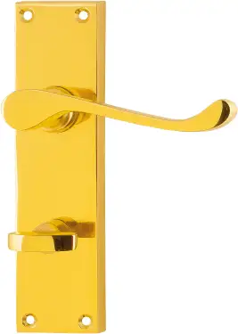 Click Here To Enlarge This Photo Of AR5001&sol;15 Hoppe Victorian Scroll Bathroom Levers on Plate - Polished Brass &lpar;87116035&rpar;