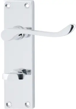 Click Here To Enlarge This Photo Of AR5001&sol;15 Hoppe Victorian Scroll Bathroom Levers on Plate - Polished Chrome &lpar;87116070&rpar;