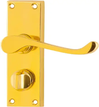 Click Here To Enlarge This Photo Of AR5001&sol;16 Hoppe Victorian Scroll Privacy Levers on Plate - Polished Brass &lpar;87116042&rpar;