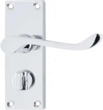 Click Here To Enlarge This Photo Of AR5001&sol;16 Hoppe Victorian Scroll Privacy Levers on Plate - Polished Chrome &lpar;87116077&rpar;