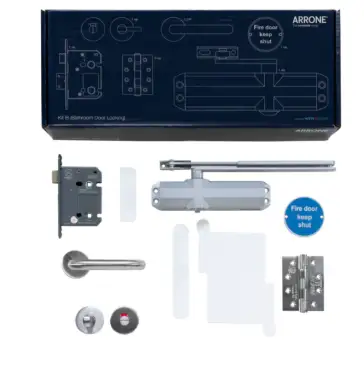Click Here To Enlarge This Photo Of AR-FD&sol;KIT B Hoppe Arrone Complete Fire Door Kit for FD30 Bathroom Door - &lpar;50012952&rpar;