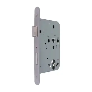 Click Here To Enlarge This Photo Of AR8100-R-60-SSS Hoppe Euro Profile DIN Sashlock Radius Forend&comma; 60mm Backset - Satin Stainless Steel &lpar;87134294&rpar;