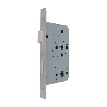 Click Here To Enlarge This Photo Of AR8103-S-60-SSS Hoppe DIN Bathroom Sashlock Square Forend&comma; 60mm Backset - Satin Stainless Steel &lpar;87134413&rpar;