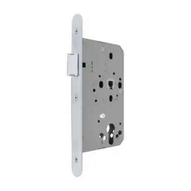 Click Here To Enlarge This Photo Of AR8104-R-60-SSS Hoppe Euro Profile DIN Nightlatch Radius Forend&comma; 60mm Backset - Satin Stainless Steel &lpar;87134434&rpar;