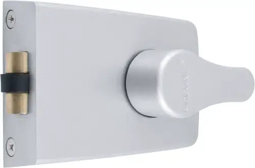 Click Here To Enlarge This Photo Of AR850-SE-PB Hoppe 60mm Standard Roller Bolt Deadlocking Nightlatch - Silver Case c&sol;w Polished Brass Cylinder &lpar;87108529&rpar;