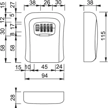 Click Here To Enlarge This Photo Of AR91&sol;115 Hoppe 4 Digit Combination Key Safe - &lpar;50020195&rpar;