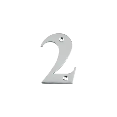 Click Here To Enlarge This Photo Of AR740-2-SC Hoppe 79mm Face Fix Numeral 2 - Satin Chrome &lpar;50022325&rpar;